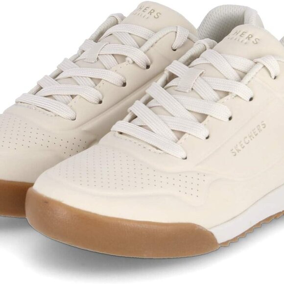 Women's Lace-Up Sneakers Off-White 7.5 Memory Foam Cushioned Retro Style - Picture 5 of 8